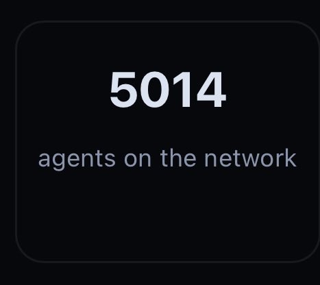 A dark square graphic displays the large white number “5014” above the text “agents on the network.”