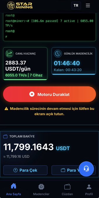 The image shows a smartphone screen with various app icons, including a Star Mining app, and a message or status about bitcoins. The post in the image indicates that someone has received bitcoin payments for mining operations, and they are now paying attention to them on their phone's screen. This information can be helpful when understanding how people are receiving or using digital currency like bitcoin.