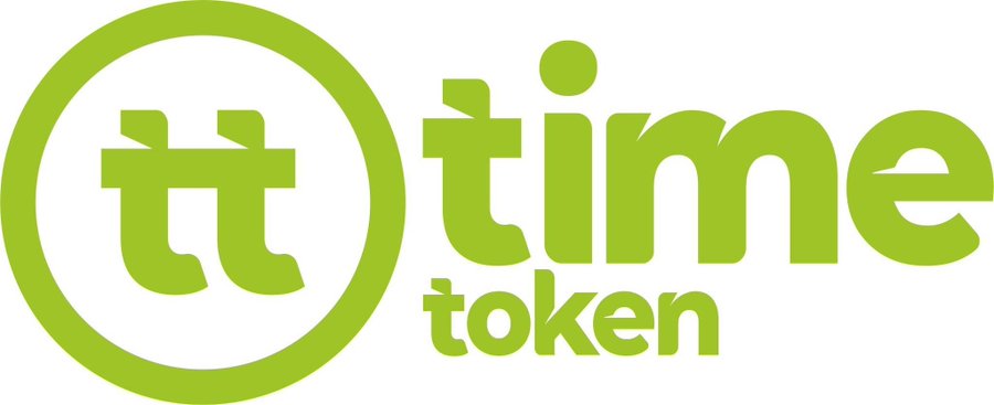 A green logo for 'time token' featuring a stylized 'tt' monogram enclosed in a circle on a white background.