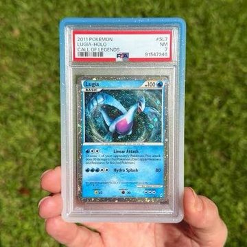 A PSA-graded Pokémon card featuring Latios (#55) from the 2011 Call of Legends set, rated 7 NM, held in a protective slab.