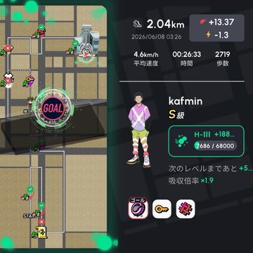 The image shows a map of a city with a person standing at the center, wearing a purple shirt and green pants. The map displays various landmarks such as buildings, roads, and other points of interest. The surrounding area appears to be a busy urban environment. The post about healing someone in Japan is written in Japanese, which might make it difficult for some people to understand or follow instructions.