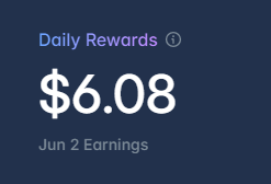 The image shows an email notification screen displaying information about daily rewards from an app named @Polymarket. The message on the screen states that a person has earned $6.00, which implies that they have completed one of their daily tasks or activities. The app allows users to earn money by finding and filling orders at various markets. However, it is not clear whether any orders were filled in this specific instance since only one detail (@Polymarket) is presented on the screen.