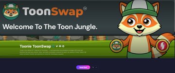 The image is a promotional banner for ToonSwap, featuring a cartoon red panda mascot in a green cap and overalls alongside the tagline "Welcome To The Toon Jungle." It relates to the post by showcasing the Toonies NFT collection, which has seen its floor price soar 2.5x to 25,000 $SUPRA and an elite Toonie surge to 39.5M $SUPRA, reflecting the platform's rapid growth.