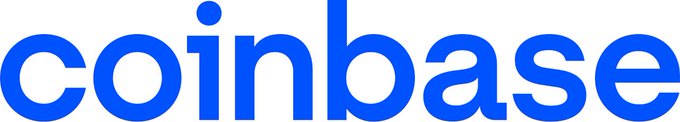 The blue Coinbase logo displayed prominently on a white background, showing the company name in its signature lowercase blue typography.