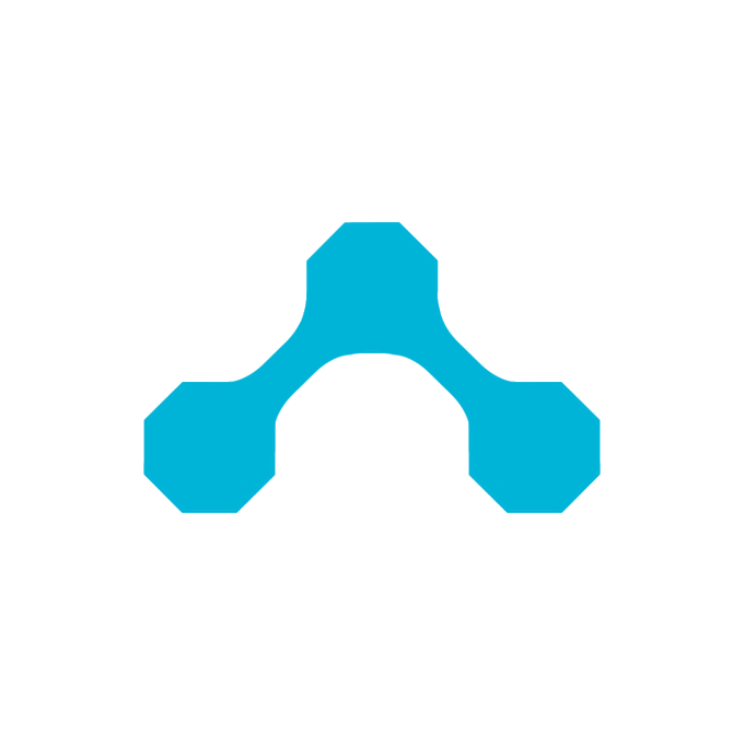 A cyan blue logo featuring a stylized, three-pronged design with octagonal endpoints connected by curved arms, displayed on a white background.

The image showcases the winning logo design for Technocore.chat, an abstract symmetrical emblem that visually represents connection or networking—fitting for a chat platform called Technocore.
