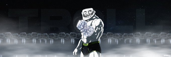 The image features a cartoon character with a muscular build, wearing black shorts and holding a pair of gloves. The character has a big smile on their face and appears to be making a funny or humorous gesture. The background of the image is dark gray, which contrasts with the white text that reads "IM NOT FUCKEN SELLING $TROLL MODE". This suggests that the image might be promoting an item related to the character's appearance or style, possibly as part of a marketing campaign for a product or service.