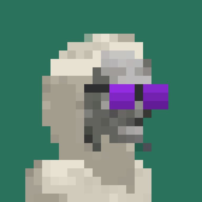 A pixel art illustration depicts a hooded figure in white with a dark visor and a purple accent, set against a dark green background, evoking a stealthy "spy" aesthetic that fits the post's theme of sneaking into a vault.