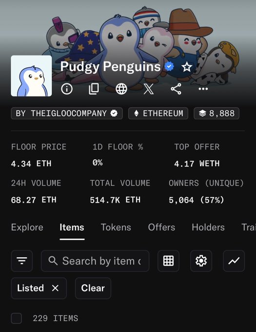 In this image, there's a post about penguins that includes some information about penguin items such as listing them by price range. The title of the post reads "I bought my Penguin for $18,000" and it mentions something called "the floor is still thin so it might be time to shop for my next Penguin soon." There are also two small images of penguins on top of each other that look like they're wearing hats or sunglasses.