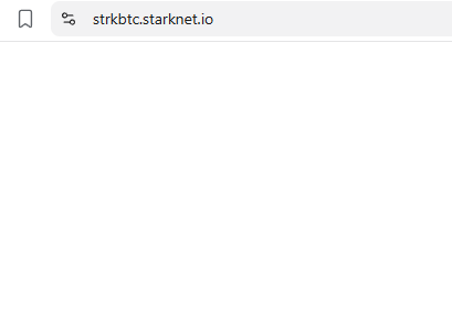 A screenshot of a browser address bar displays the URL 'strkbtc.starknet.io'.