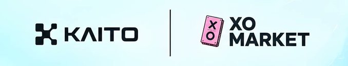 A light blue banner displaying the logos for 'KAITO' on the left and 'XO MARKET' on the right, separated by a vertical line.