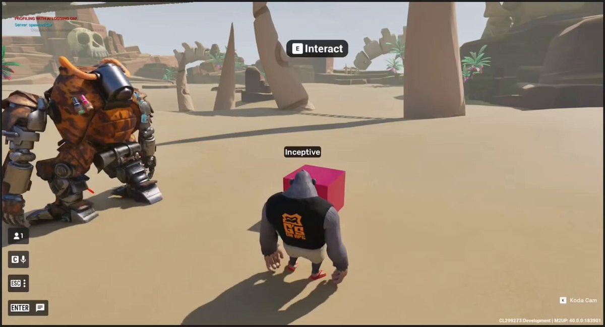 The image shows a computer screen displaying an interface for a video game called "Gee M NFT treaders", which has been released since 2006. The game features characters from the ape species, including a gorilla with a black shirt that says "Get Rid Of Big Face". The character is walking in front of a large rock formation and there are two other characters present as well. The image also includes text about the game's release date and the number of players who have joined the Top club of Ape chain.