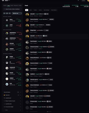 A dark-themed mobile app interface displaying a social feed with user profiles, prices, and text written in Thai.