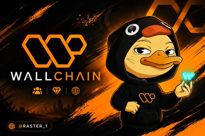 The image features a cartoon duck character wearing a hoodie, holding up a diamond ring against an orange background. The text "Wallchain" is displayed above the duck, while "solana maxis: we have the users", "bitcoin maxis: we have the big guys", and " Ethereum Maxis: we have the value". These descriptions emphasize the concept of cryptocurrency and its potential impact on various aspects of society.

The post also mentions that there are many ecos represented, suggesting a diverse range of topics or industries being discussed within the cryptocurrency community. The focus on both positive and negative aspects of this emerging technology highlights the need for careful consideration when adopting or investing in cryptocurrencies.