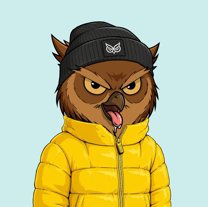 The image features a cartoon owl wearing a yellow jacket with its tongue sticking out playfully. The owl appears to be wearing a black hat with an "O" on it. The background of the image is blue, which contrasts nicely with the warm tones of the owl's outfit and adds depth to the scene. In the corner of the image, there is text that reads: "GM Solana  is funday for most, but for me, Sunday is BUILD DAY." This phrase seems to be a reference to the post about Sunday being considered a day off work or a day to relax and enjoy oneself.
