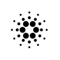 A black logo composed of dots arranged in a circular, snowflake-like pattern on a white background.