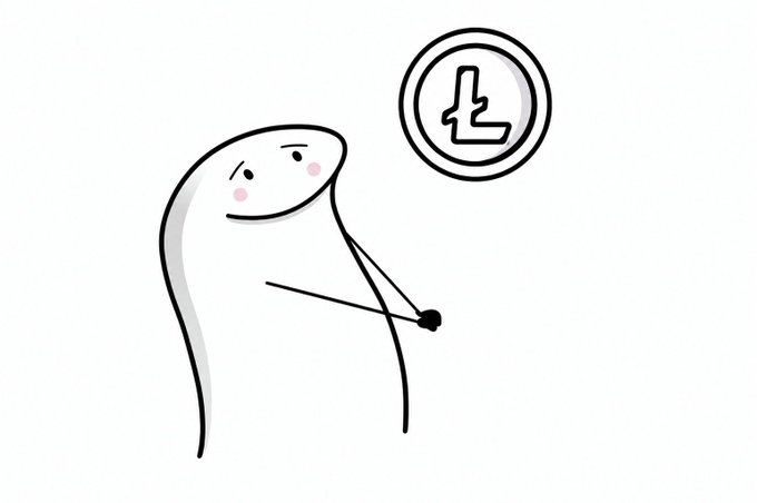 A simple cartoon drawing of a smiling, blob-like figure reaching toward a floating pound sterling (£) coin.