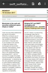 A screenshot of a financial news article dated '16 October 2017' with headlines about blockchain and Bitcoin, featuring two paragraphs highlighted in red.