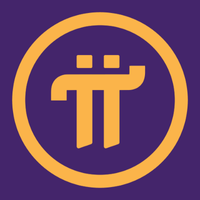 The orange Pi Network (PI) cryptocurrency logo featuring a stylized 'π' symbol on a purple background.