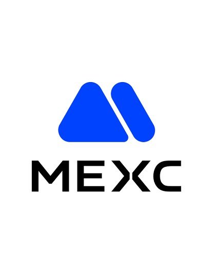 The MEXC cryptocurrency exchange logo, featuring a blue stylized 'M' icon above the word 'MEXC' in black text on a white background.