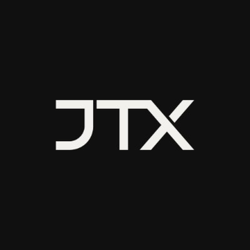A white 'DTX' logo displayed on a black background.