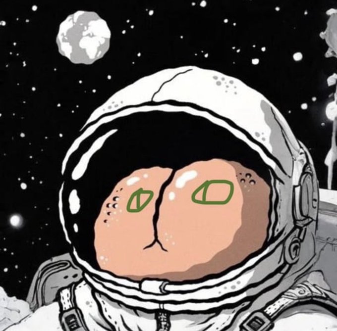 An illustrated cartoon astronaut with a cat's face inside the helmet, set against a starry space background with a moon visible.