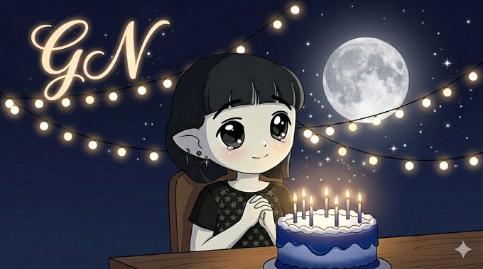 I don't know if I can see the post, but I can tell that there's a girl with candles on her birthday cake sitting at a table. The image shows a birthday celebration for this girl, as indicated by the presence of the cake with lit candles.