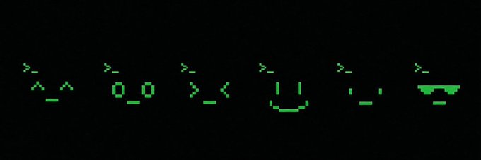 A pixelated animation of a smiling face emoticon that morphs through various expressions before returning to a smile. The sequence of ASCII-style faces (˘ ᵕ ˘, o_o, >_<, ᵕ ᵕ, ˘ ³ ˘) conveys playful emotion, fitting the lighthearted tone of the ARC NFT giveaway promotion.