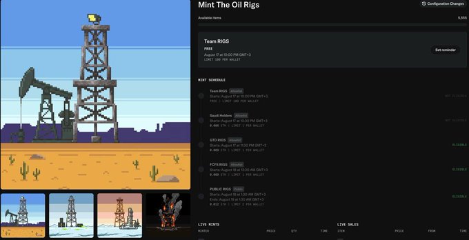 A webpage screenshot shows a Team Fortress 2 'Mint The Oil Rigs' event schedule, listing maps like 'koth_product' and 'ctf_2fort' alongside their rotation times.