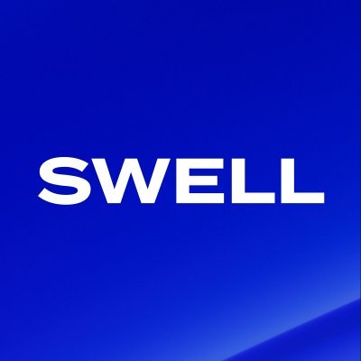 White "SWELL" text centered on a blue gradient background with a subtle highlight at the bottom right.