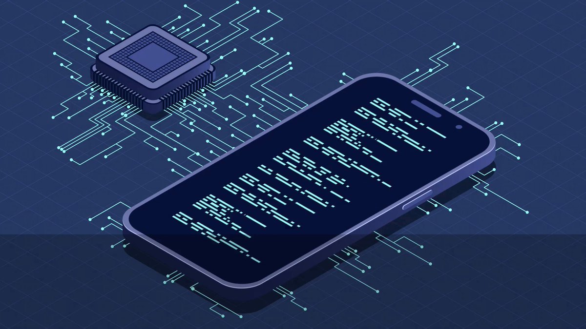 The image features a cell phone placed upside down on its side against a blue background with white lines. The phone's screen displays text that reads "Autonomous workflows need infrastructure that can balance execution with compliance requirements". This message seems to be related to the concept of blockchain technology and how it is being used in various industries, including finance and healthcare.