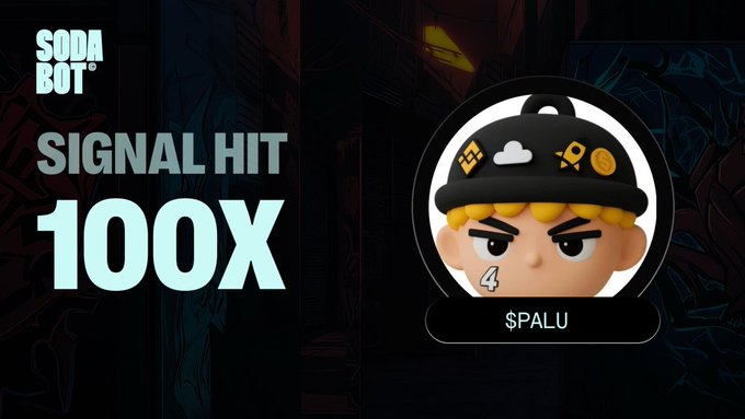 The image features a cartoon boy with a hat, possibly a baseball cap or a top hat, wearing sunglasses and looking angry. The background of the image is black, which contrasts with the white text that reads "Signal Hit 100x" at the bottom left corner. There are also some other texts in the image, such as "sodabot" and "156".