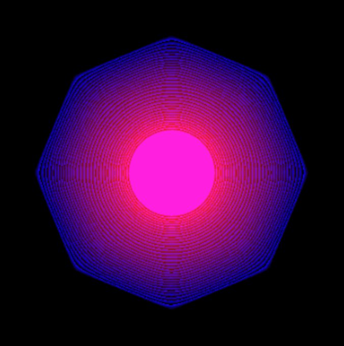 The image features an abstract design with a large pink circle surrounded by blue lines that create a spiral pattern around it. The background is black, which contrasts with the vibrant colors of the circle and lines. The caption below the image reads "In conversation with Kevin McCoy for SLEEK What happened to NFTs? AM When we first met a few years ago, I told you that you had changed my life, and I was not happy about it".