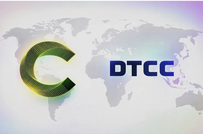 A graphic displaying the letters 'C' and 'DTCC' over a world map background.