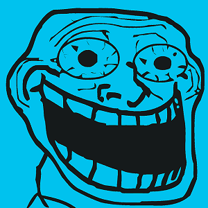 The image features a black and white cartoon depiction of a man with a big smile, showing off his teeth while making a funny facial expression. The caption below the image reads "POV: The face that pumped all memes. $TROLL". This suggests that the image is related to a popular meme or internet trend involving the man's facial expression and possibly his name.
