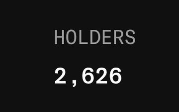 A minimalist black screen with grey text reading 'HOLDERS' above a white number '2,626'.