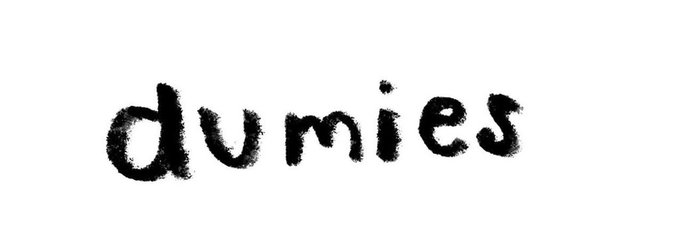 The image displays the word "dumies" written in a black, textured brushstroke font, which appears to be the logo for the Twitter account @dumies_eth mentioned in the giveaway post.