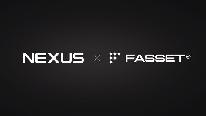 A promotional banner displaying 'NEXUS × FASSET' logos in white on a dark background, indicating a collaboration between the two brands.