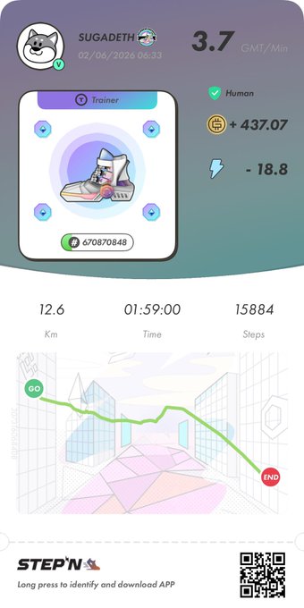 The image shows a fitness app that tracks steps taken, calories burned, and distance traveled during a walk or run. The app displays a map of the user's location with icons for different types of exercise equipment such as running shoes, dumbbells, and a yoga mat. The app also provides information about the user's progress in terms of calories burned and distance traveled.