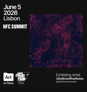 The image features a poster for an event called "Exhibiting Artist" that will take place in Lisbon, Portugal. The poster includes text about the event and logos for other organizations involved. One of these organizations is @TeiaArt, which has been mentioned on the poster as being responsible for creating some of the images used to promote the event.