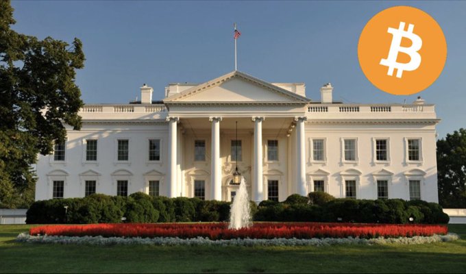 The image shows the White House with a Bitcoin logo overlay, symbolizing the intersection of U.S. government policy and cryptocurrency regulation. The accompanying post about the Clarity Act and the administration's commitment to passing crypto legislation in September ties directly to this visual, highlighting the White House's push to establish a regulatory framework for digital assets like Bitcoin.