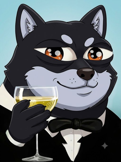 The image features a black and white cartoon dog wearing a suit, holding a glass of wine with a smile on its face. The caption below the image reads "MAME is the GAME", which suggests that this could be an advertisement or promotion for a game related to the cartoon character.