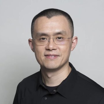 A portrait of Changpeng Zhao, known as CZ, wearing glasses and a black polo shirt. The image connects to the post by visually identifying the influential Binance founder who is publicly supporting the $ASTER cryptocurrency.