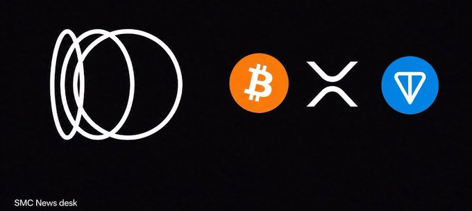 A graphic displaying logos for Monero, Bitcoin, XRP, and TON against a black background, with "SMC News desk" text in the bottom left corner.
