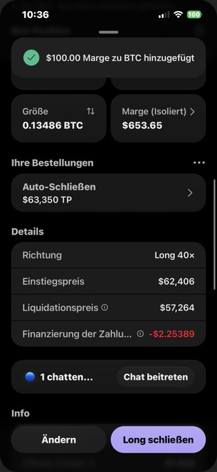 The image shows a cell phone screen displaying a detailed account of a cryptocurrency transaction, including the amount of money involved and the names of the parties involved. The text appears to be in German, which might suggest that the user is from Germany or has recently conducted a transaction involving German cryptocurrency.