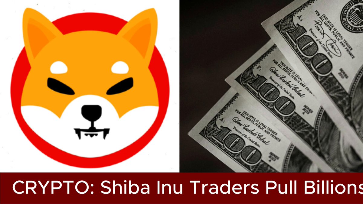 The image features two different types of currency symbols: a Shiba Inu Trading symbol next to $100 bills, and a dog's face next to US dollar bills. The Shiba Inu Trading symbol represents cryptocurrency, specifically Bitcoin, and is worth more than $100, while the US dollar symbol depicts traditional money in circulation. The image is promoting cryptocurrency trading, suggesting that it can potentially be used as an alternative currency or for investment purposes.
