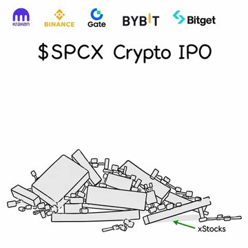 A drawing of a pile of objects with Bitcoin text overlaying them. The post is titled "Holy crap, this time SpaceX's new token launch sheared the entire crypto circle once over In the crypto circle, whether you're in for $1M or $1K, everyone got allocated 4.27 Bitcoin—whales and minnows all the same".
