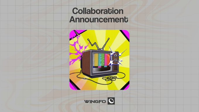 The image features a retro-style television set with a colorful background, which appears to be an old TV from the past. The text "Collaboration Announcement" is written above the television screen, indicating that there's some sort of collaboration or announcement related to this vintage TV.