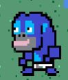 A pixel art character of a blue gorilla wearing a white diaper stands against a green background, representing a meme-style mascot for Ronin Network. The image humorously fits the post's playful "GN @Ronin_Network gang ROOH!" message, likely meant as a "goodnight" farewell to the Ronin Network community.