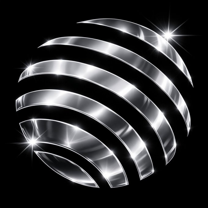 A sleek silver sphere composed of reflective, curved bands with bright starburst highlights is set against a black background, symbolizing the precious metal $SILV. The image visually reinforces the post's promotion to trade the $SILV token on Jupiter Mobile for rewards anytime, anywhere.
