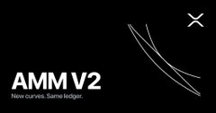 The image features a black background with white text. The main focus is on an advertisement for AMM v2, which is a new cryptocurrency wallet designed specifically for XRP Ledger. The advertisement highlights that this wallet offers better pricing compared to other wallets in its range and emphasizes the importance of liquidity management when using XRP as a token. It also mentions StableSwap, a platform that allows users to deploy capital on the XRP Ledger for ranges that matter instead of the traditional centralized exchanges.